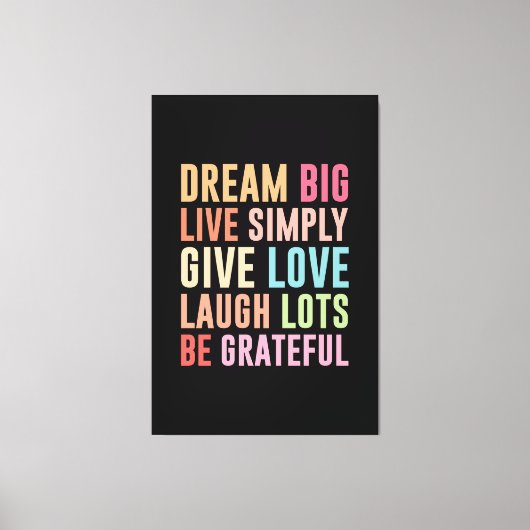 Live Simply Dream Big Canvas Afdruk (Voorkant)