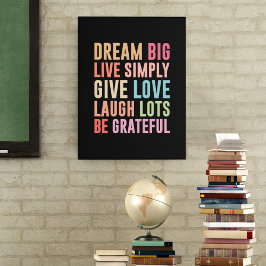 Live Simply Dream Big Canvas Afdruk