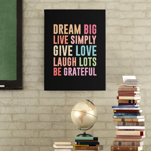 Live Simply Dream Big Canvas Afdruk