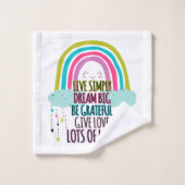 Live Simply Dream Big Wees dankbaar Geef liefde Bad Handdoek (Wasdoekje)