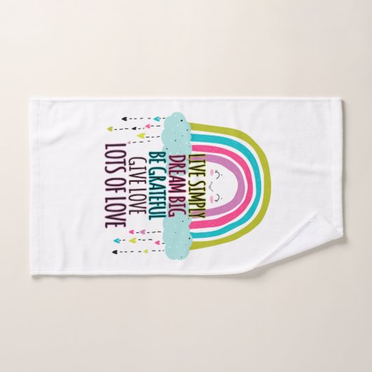 Live Simply Dream Big Wees dankbaar Geef liefde Bad Handdoek (Handdoek)