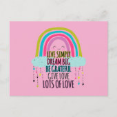 Live Simply Dream Big Wees dankbaar Geef liefde Briefkaart (Voorkant)