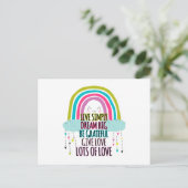 Live Simply Dream Big Wees dankbaar Geef liefde Briefkaart (Staand voorkant)