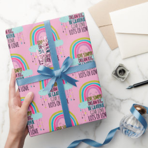 Live Simply Dream Big Wees dankbaar Geef liefde Cadeaupapier
