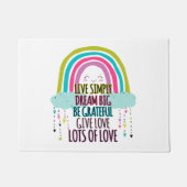 Live Simply Dream Big Wees dankbaar Geef liefde Deurmat (Voorkant)