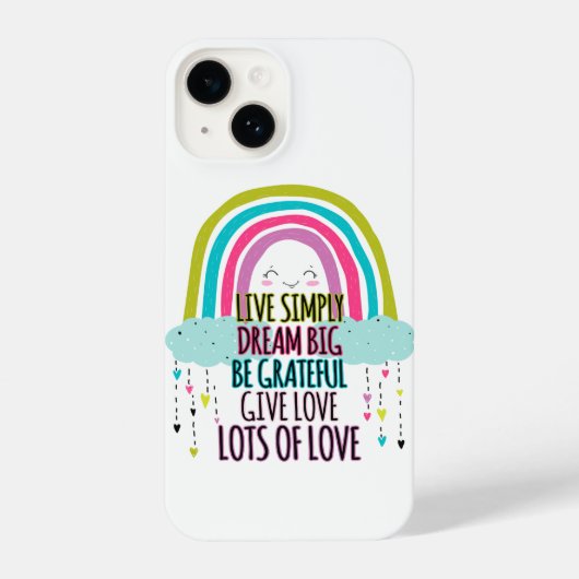 Live Simply Dream Big Wees dankbaar Geef liefde iPhone Hoesje (Achterkant)