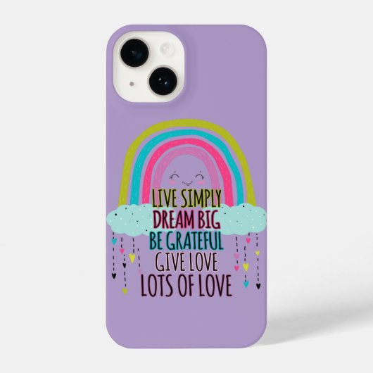 Live Simply Dream Big Wees dankbaar Geef liefde iPhone Hoesje (Achterkant)
