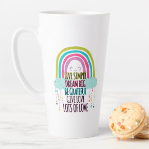 Live Simply Dream Big Wees dankbaar Geef liefde Latte Mok