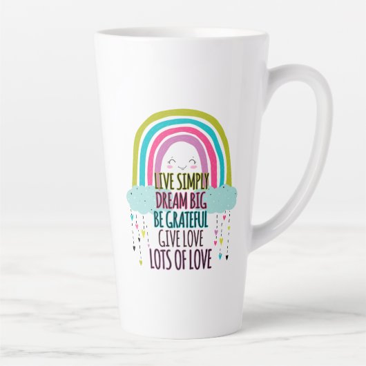 Live Simply Dream Big Wees dankbaar Geef liefde Latte Mok (Rechts)