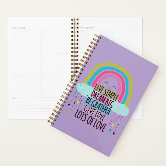 Live Simply Dream Big Wees dankbaar Geef liefde Planner (Display)