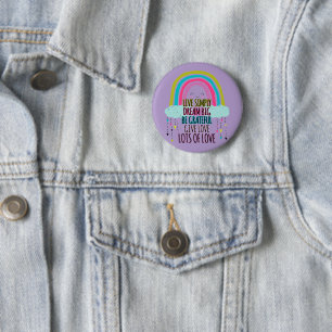Live Simply Dream Big Wees dankbaar Geef liefde Ronde Button 5,7 Cm