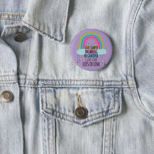 Live Simply Dream Big Wees dankbaar Geef liefde Ronde Button 5,7 Cm (In situ)