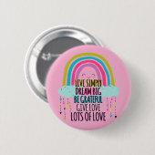 Live Simply Dream Big Wees dankbaar Geef liefde Ronde Button 5,7 Cm (Voorkant /achterkant)