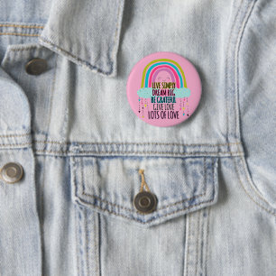 Live Simply Dream Big Wees dankbaar Geef liefde Ronde Button 5,7 Cm