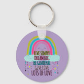 Live Simply Dream Big Wees dankbaar Geef liefde Sleutelhanger (Voorkant)