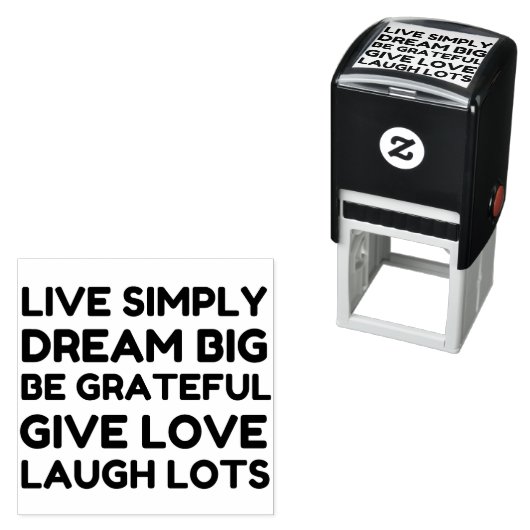 Live Simply Dream Big Wees dankbaar Zelfinktende Stempel (In situ)