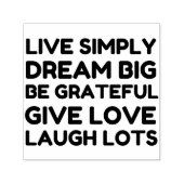 Live Simply Dream Big Wees dankbaar Zelfinktende Stempel (Design)