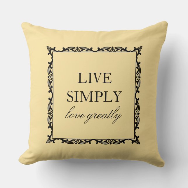 Live Simply Love Zeer mooie citaat Elegante Typogr Kussen (Voorkant)