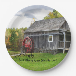 Live Simply Old Mill Papieren Bordje