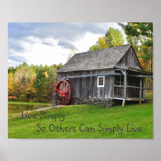 Live Simply Old Mill Poster (Voorkant)