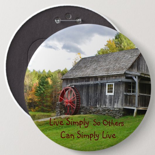 Live Simply Old Mill Ronde Button 6,0 Cm (Voorkant /achterkant)