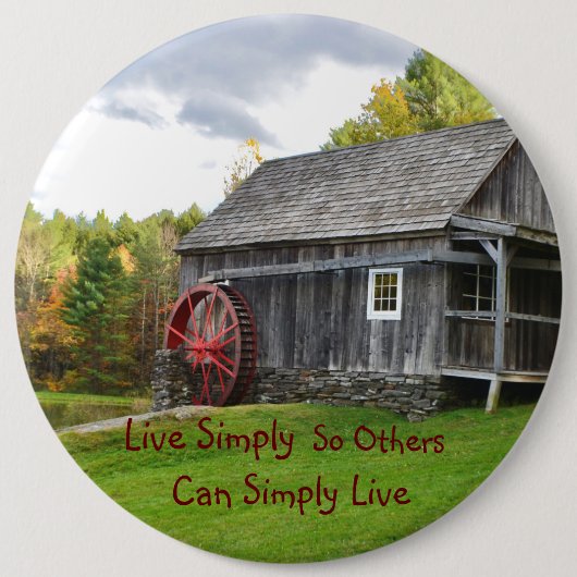 Live Simply Old Mill Ronde Button 6,0 Cm (Voorkant)