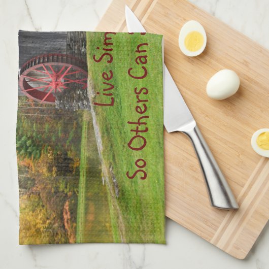 Live Simply Old Mill Theedoek (Quarter Fold)