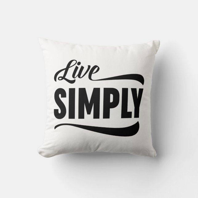 Live Simply Typografie Kussen (Voorkant)