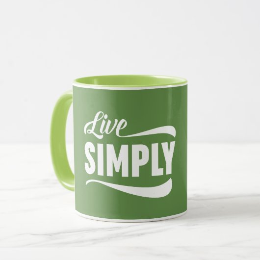 Live Simply Typografie Mok (Voorkant links)