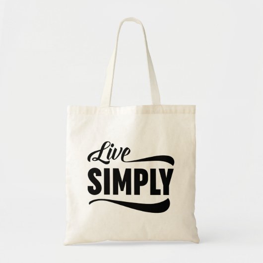 Live Simply Typografie Tote Bag (Voorkant)