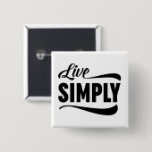 Live Simply Typografie Vierkante Button 5,1 Cm (Voorkant /achterkant)