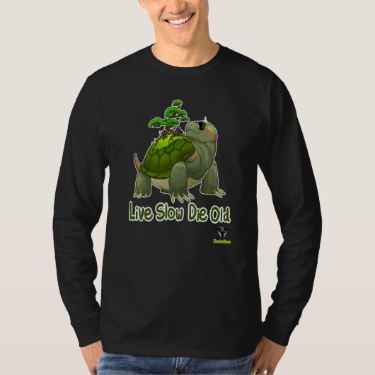 Live Slow Die Oude Schildpad T-shirt (Voorkant)
