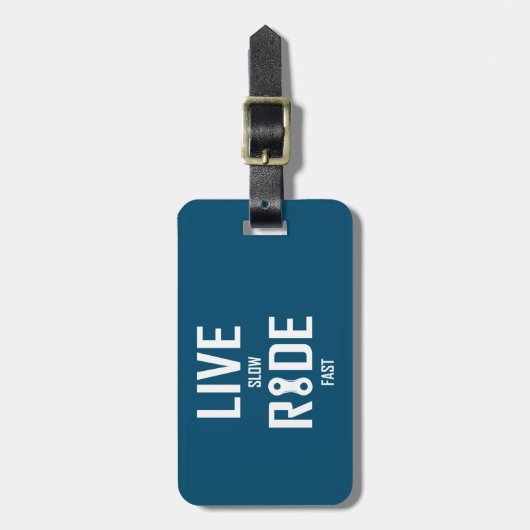 Live Slow Ride Fast Cycling Bagagelabel (Voorkant verticaal)