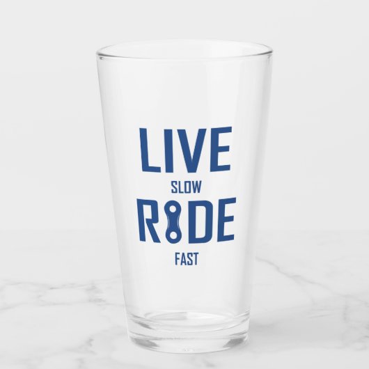 Live Slow Ride Fast Cycling Glas (Voorkant)