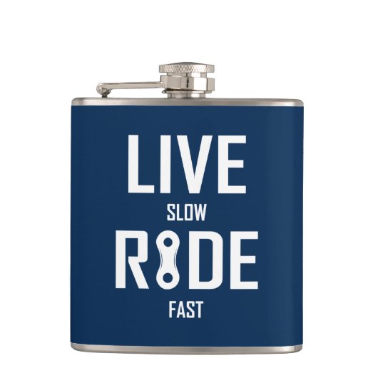 Live Slow Ride Fast Cycling Heupfles (Voorkant)