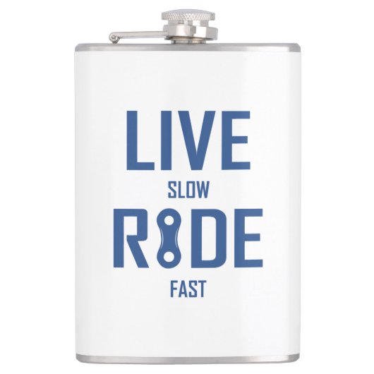 Live Slow Ride Fast Cycling Heupfles (Voorkant)
