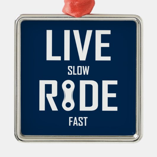 Live Slow Ride Fast Cycling Metalen Ornament (Voorkant)