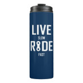 Live Slow Ride Fast Cycling Thermosbeker (Voorkant)