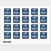 Live Slow Ride Fast Cycling Vierkante Sticker (Vel)