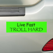 Live snel, probleemloos bumpersticker (Op auto)