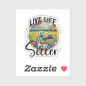 Live spelen Voetbal, Football speler Cool Modern Sticker (Vel)