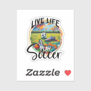 Live spelen Voetbal, Football speler Cool Modern Sticker