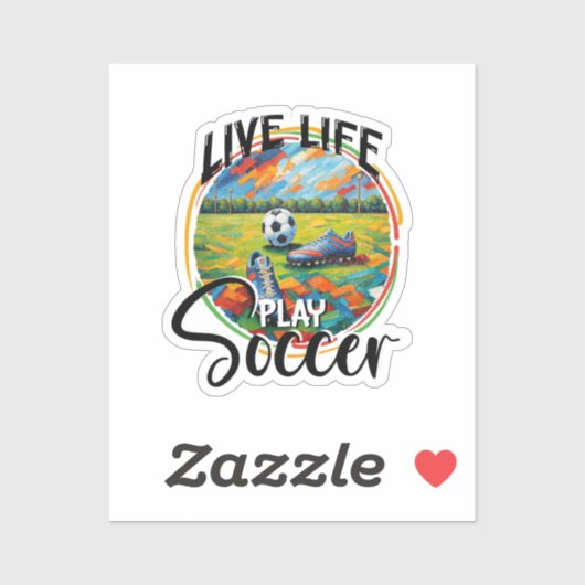 Live spelen Voetbal, Football speler Cool Modern Sticker (Vel)