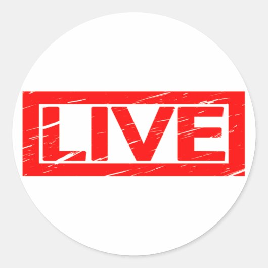 Live Stempel Ronde Sticker (Voorkant)