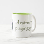 Live stream golf Two-Tone koffiekoffie mok (Voorkant rechts)