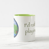 Live stream golf Two-Tone koffiekoffie mok (Center)