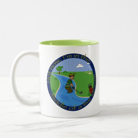 Live stream golf Two-Tone koffiekoffie mok (Links)