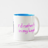 Live stream kayak-avontuur tweekleurige koffiemok (Voorkant rechts)