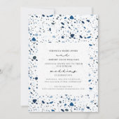 Live Stream Virtual Weddenschap Cobalt Terrazzo Kaart (Voorkant)