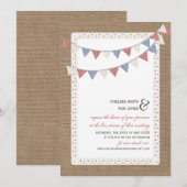 Live Stream Virtual Wedding Lace Bunting Burlap Kaart (Voorkant / Achterkant)